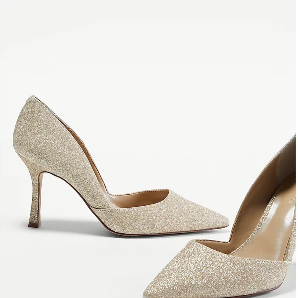 Ann Taylor Azre Gold Glitter Pumps
